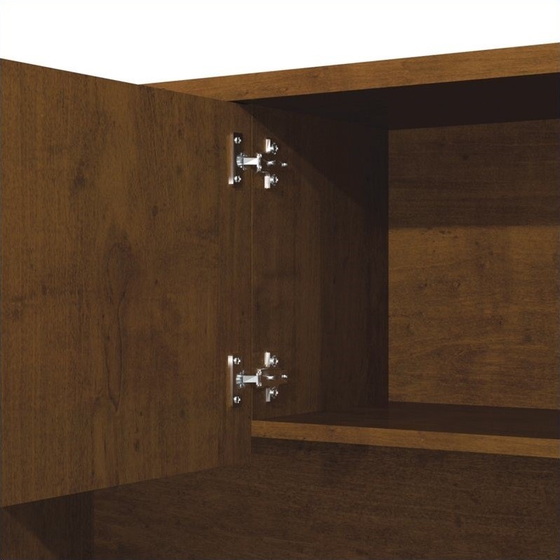 Bestar Embassy LShape Home Office Wood Computer Desk Set with Hutch in Tuscany Brown 6085363