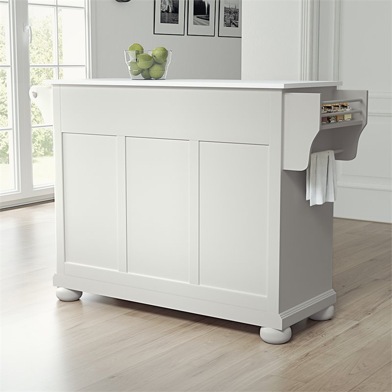 Crosley Furniture Alexandria Wood Granite Top Kitchen Island in White Homesquare