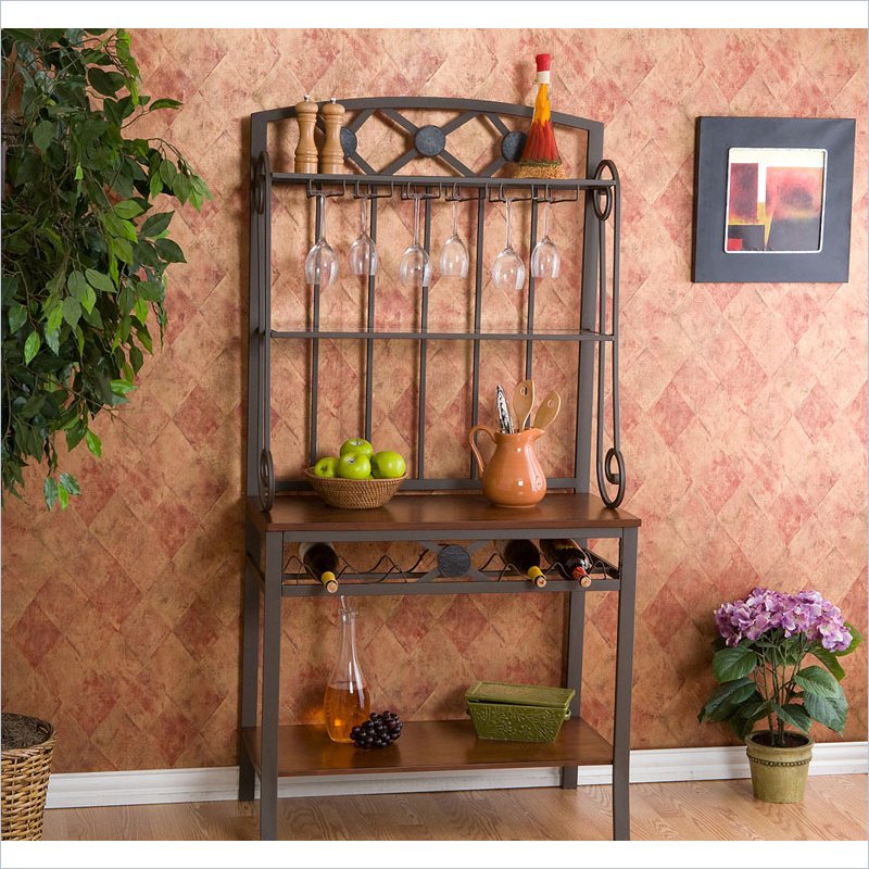 Decorative Bakers Rack with Wine Storage BE1982