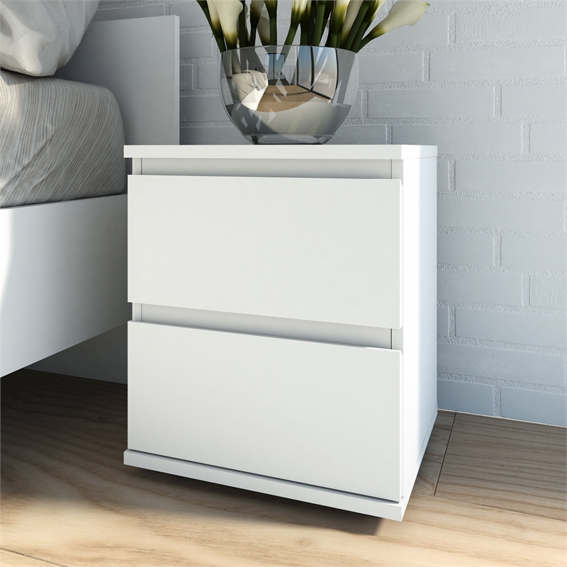 Tvilum Aurora 2 Drawer Nightstand in White 7109249