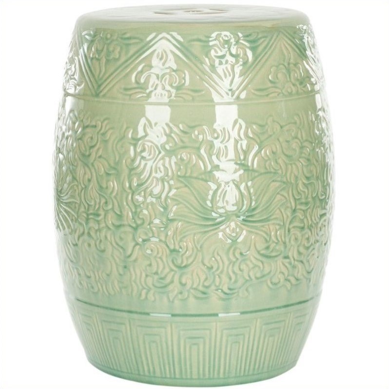 Safavieh Ceramic Garden Stool in Lime Green Cymax Business
