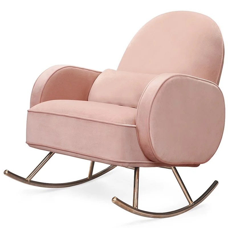 Nursery Works Compass Velvet Baby Rocker In Blush And Rose Gold