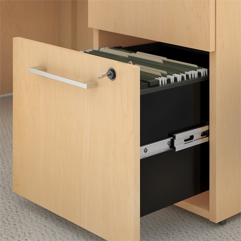 Bush Business Furniture 400 Series 3 Drawer Mobile Pedestal in Natural