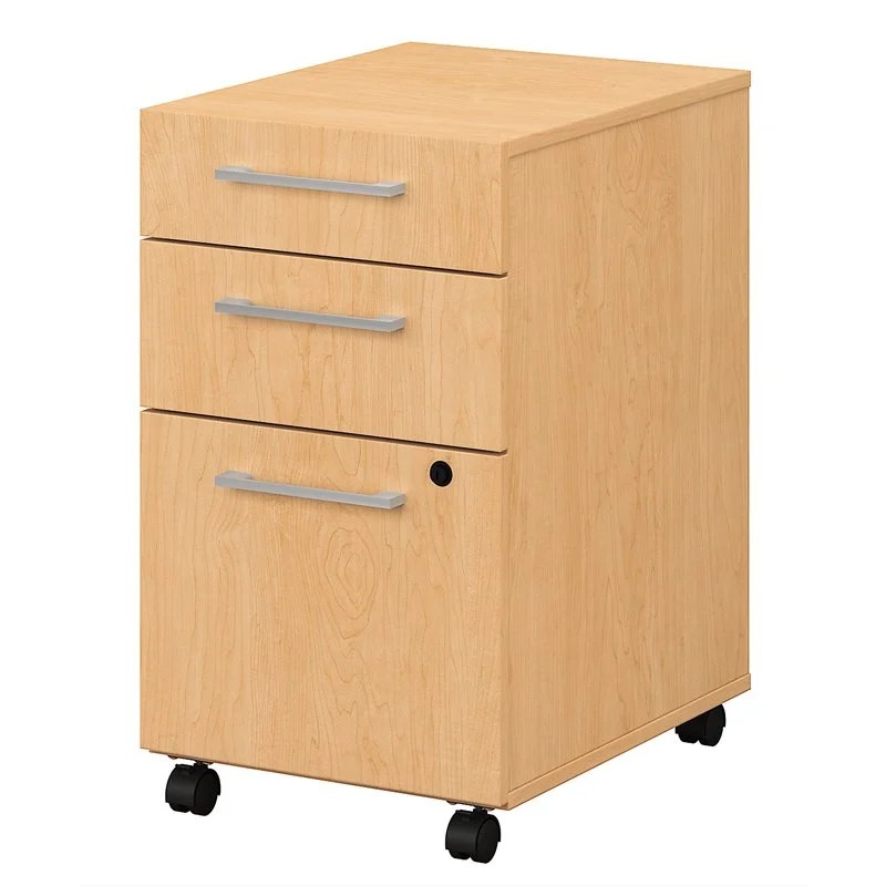 Bush Business Furniture 400 Series 3 Drawer Mobile Pedestal in Natural
