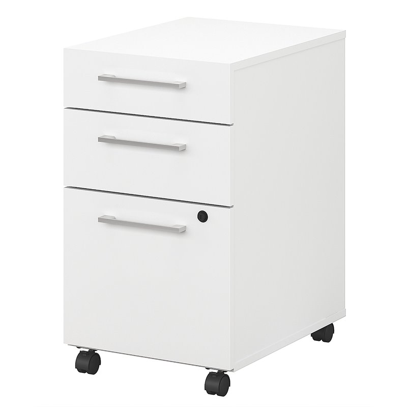 Bush Business Furniture 400 Series 3 Drawer Mobile Pedestal in White