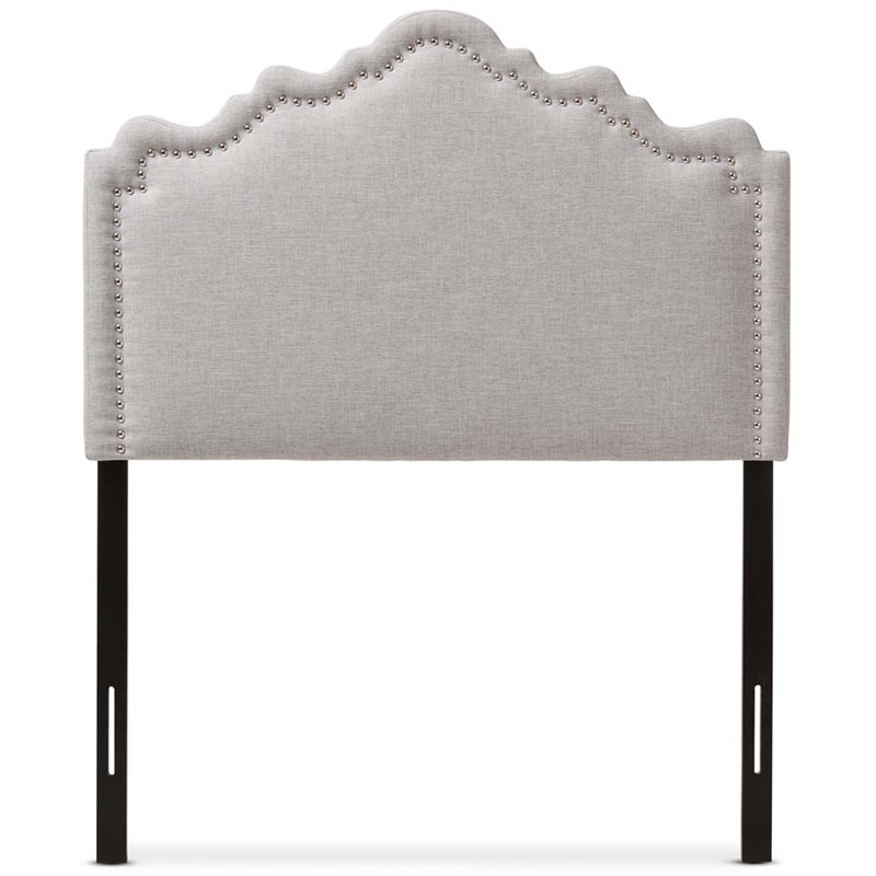 Baxton Studio Nadeen Fabric Upholstered Twin Headboard in Gray Beige