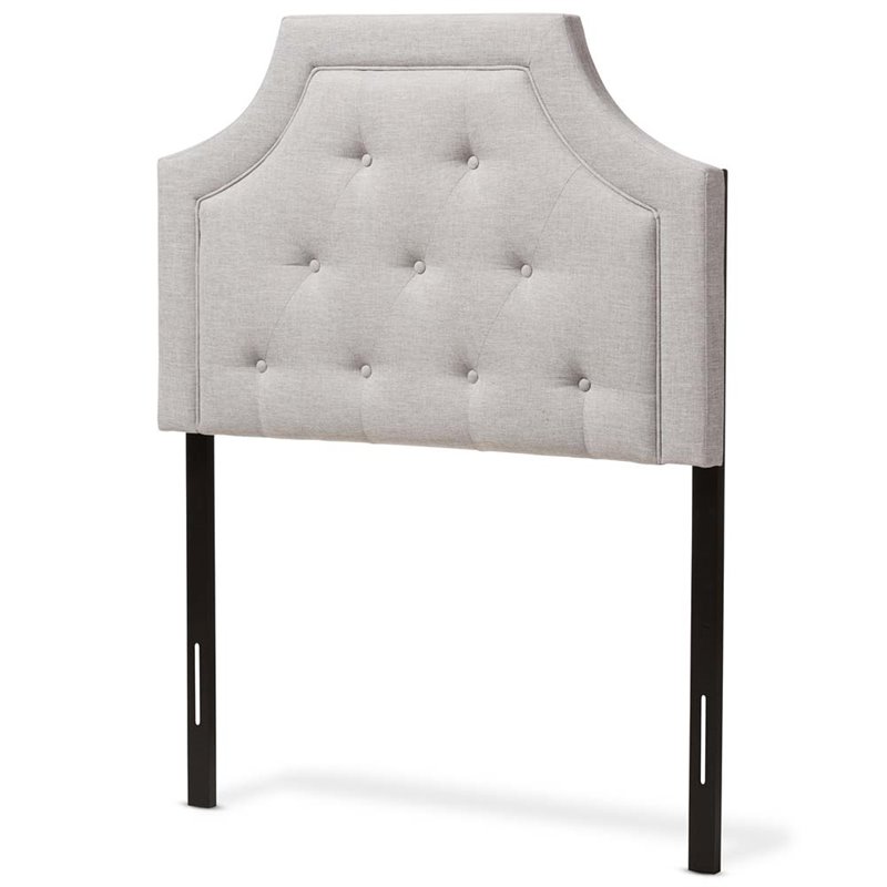 Baxton Studio Mars Fabric Tufted Twin Headboard in Grayish Beige