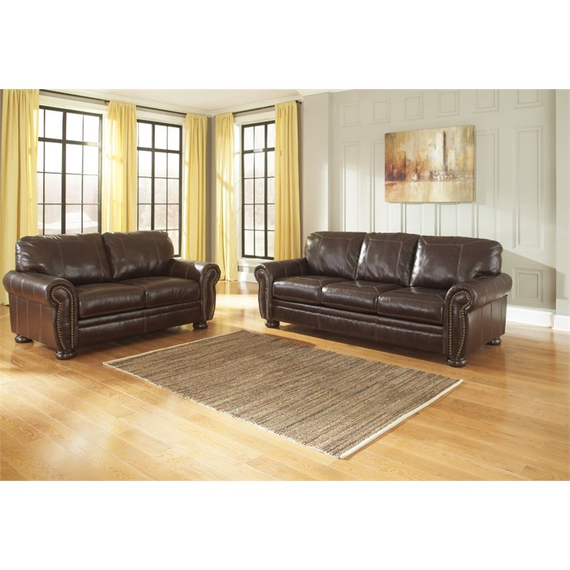 Ashley Furniture Banner 2 Piece Sofa Set in Coffee 504043835PKG