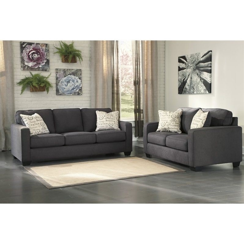 Ashley Alenya 2 Piece Sofa Set in Charcoal 166013835PKG