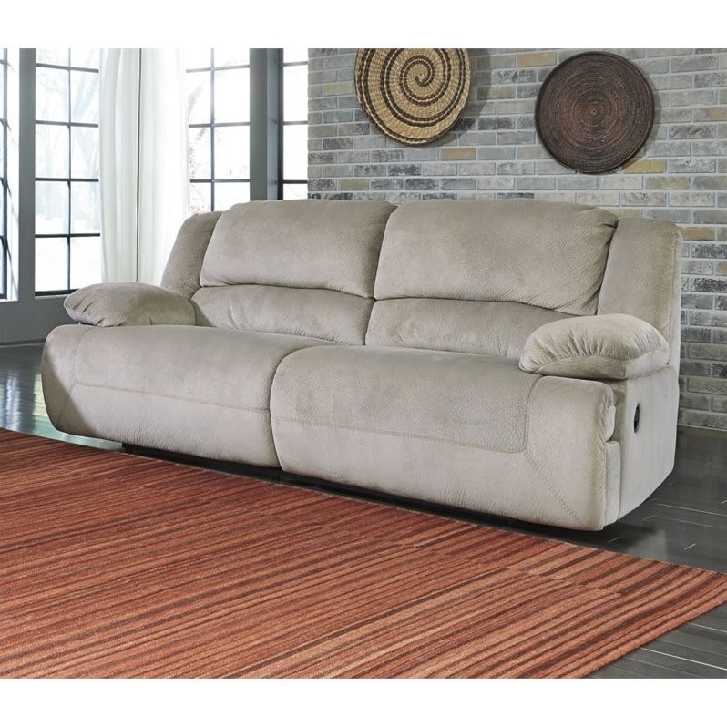 Ashley Furniture Toletta Fabric Reclining Sofa in Granite 5670381