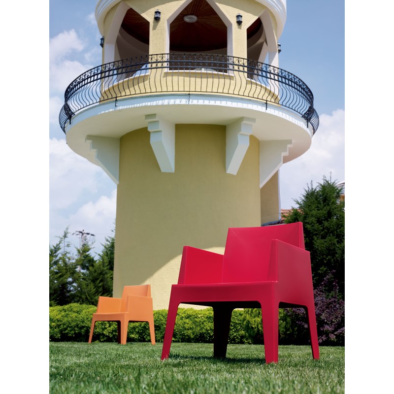 Compamia Box Resin Patio Dining Arm Chair in Tropical Green