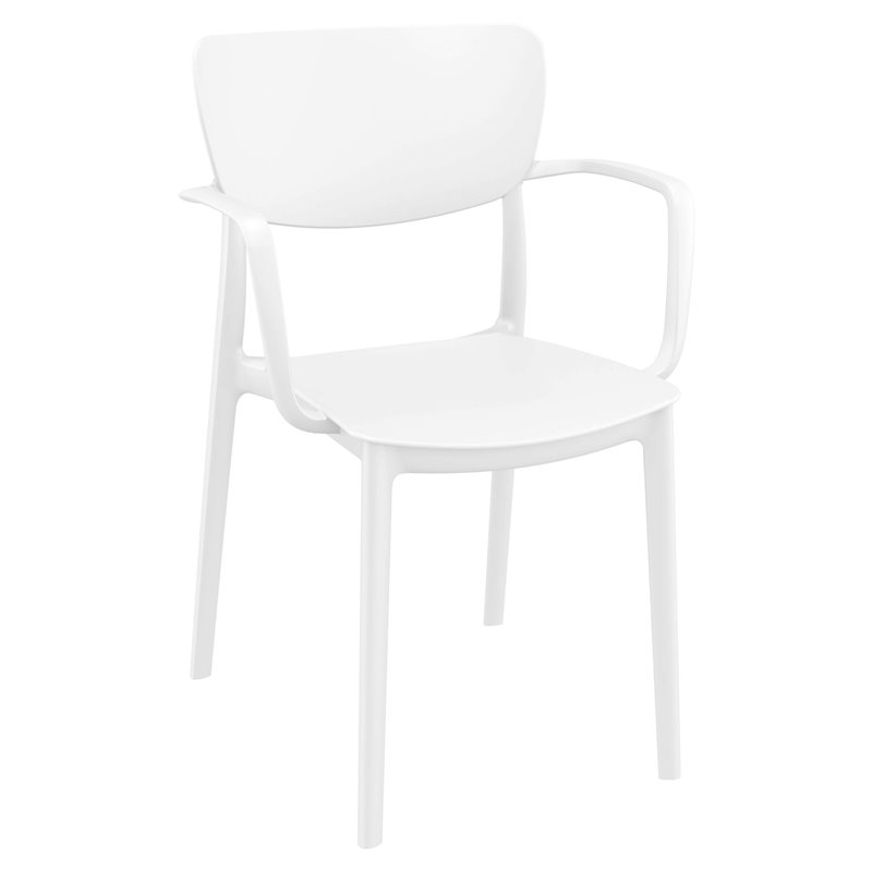 Compamia Lisa Outdoor Dining Arm Chair in White Finish