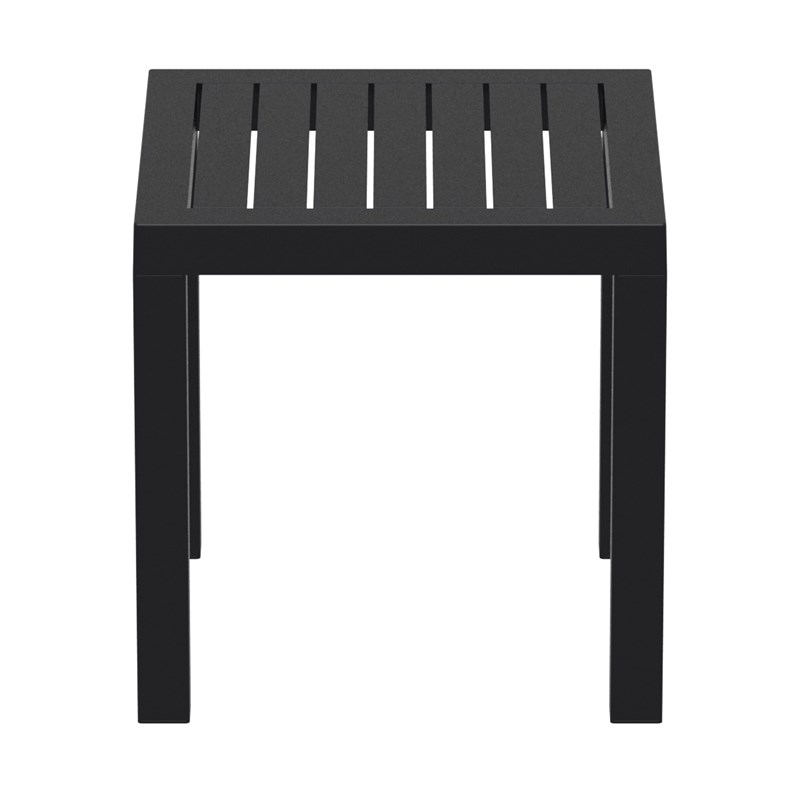 Compamia Ocean Square Resin Patio Side Table in Black