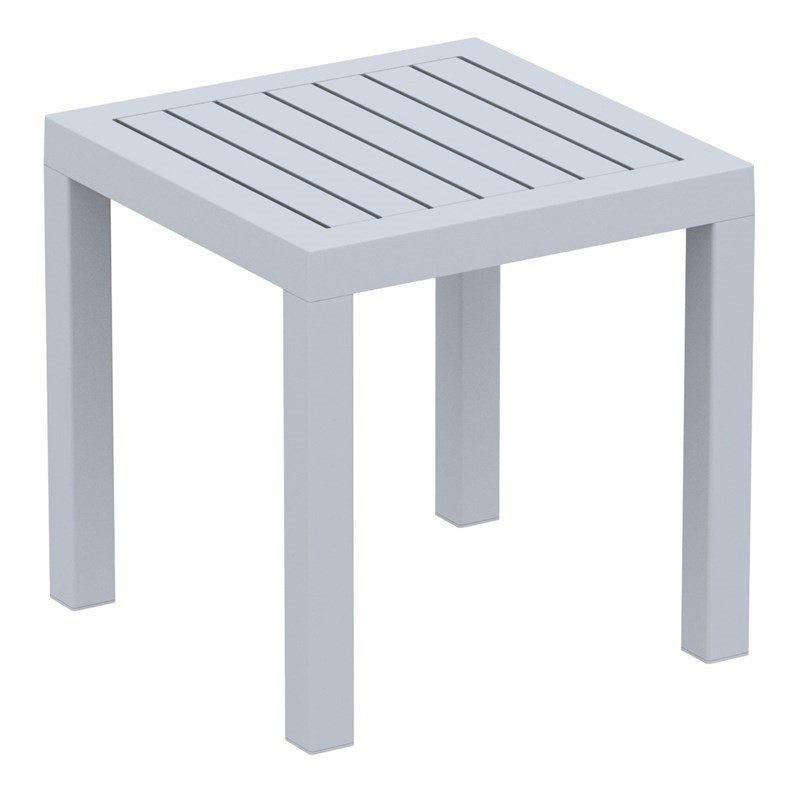 Compamia Ocean Square Resin Patio Side Table Silver Gray Cymax Business