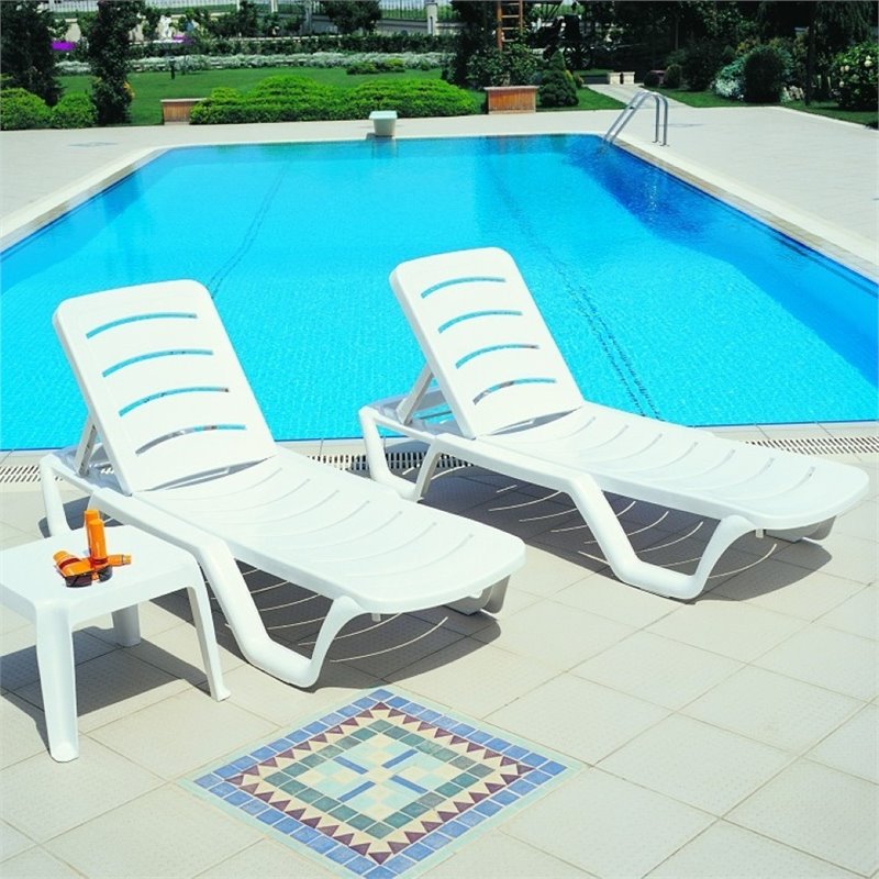 Compamia Sunlight Pool Chaise Lounge in White ISP077WHI