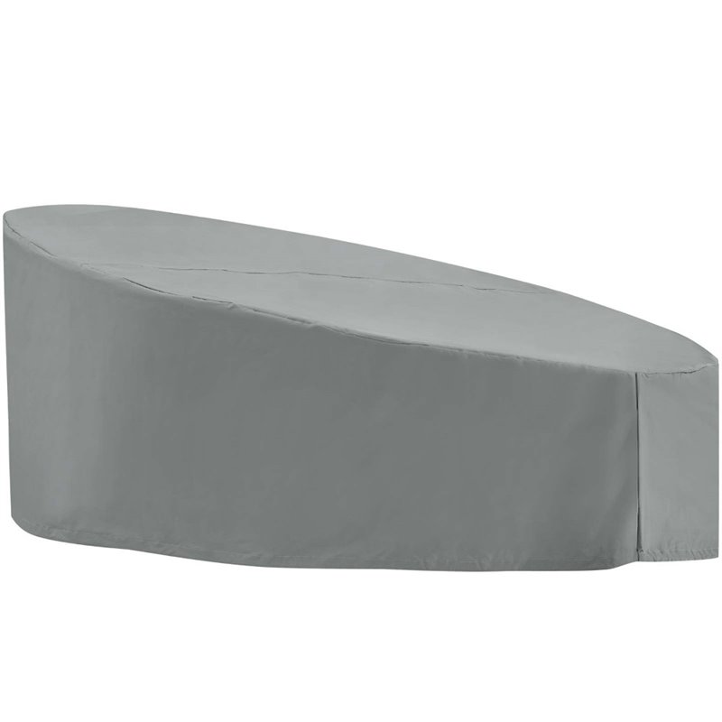 Modway Immerse Polyester Fabric Outdoor Daybed Cover in Gray