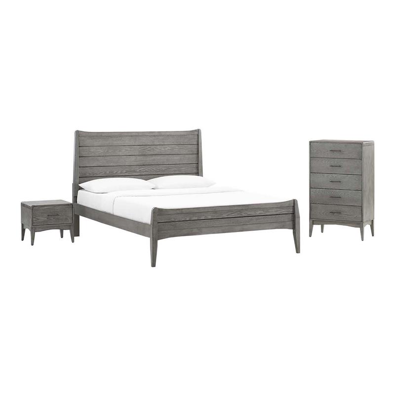 Modway 3piece Queen Modern Wood Bedroom Set with Drawers in