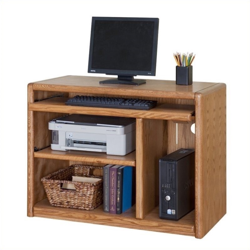 Martin Furniture Contemporary Wood Computer Cart in Medium Oak [4499]