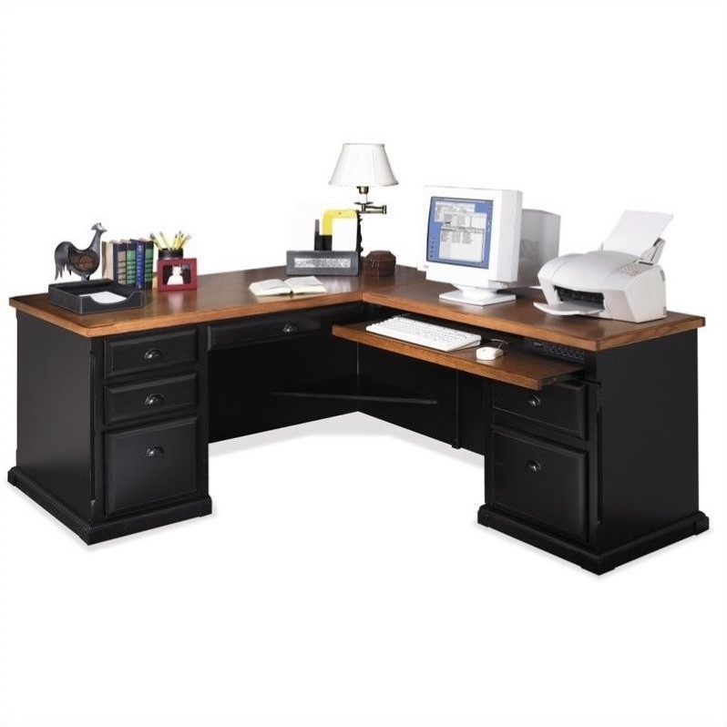 Martin Furniture Southampton RHF LShaped Executive Desk in Oynx Black