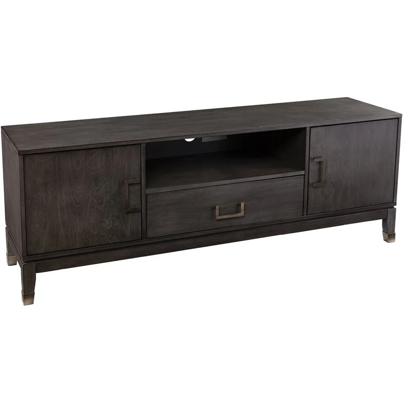 SEI Furniture Brenting Transitional Wooden TV Stand in Gray Washed