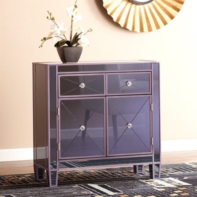 Southern Enterprises Mirage Colored Mirrored Accent in Purple