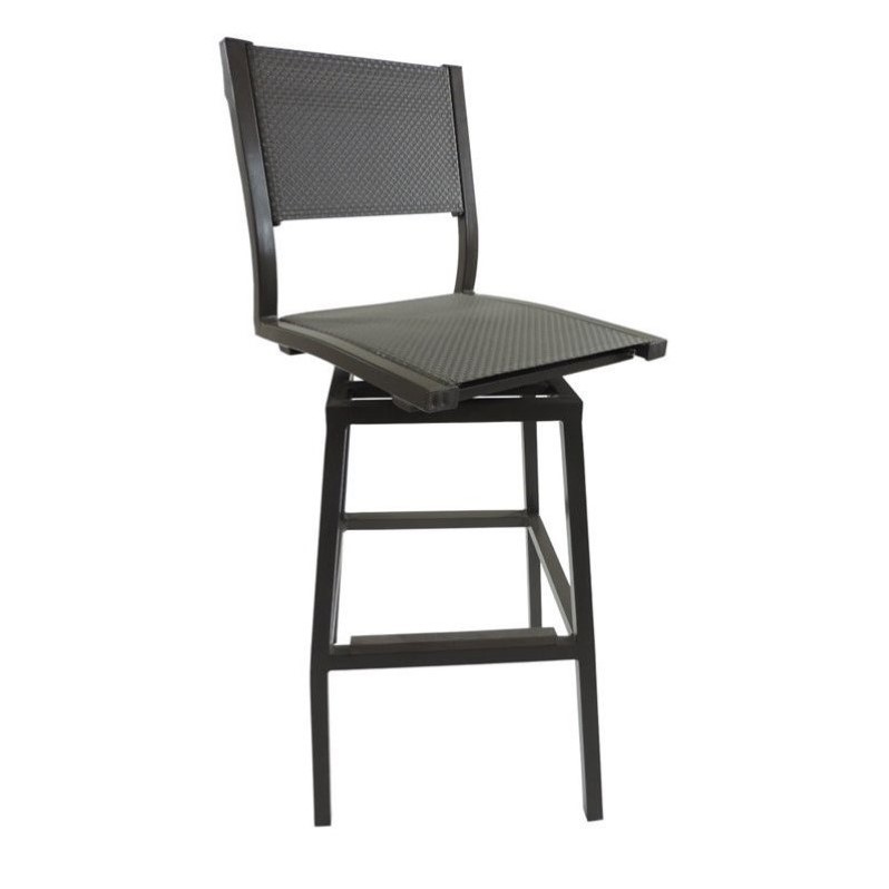 Patio Heaven Riviera 41.5" Patio Armless Swivel Bar Stool in Gray TX2270.1H.NASWG