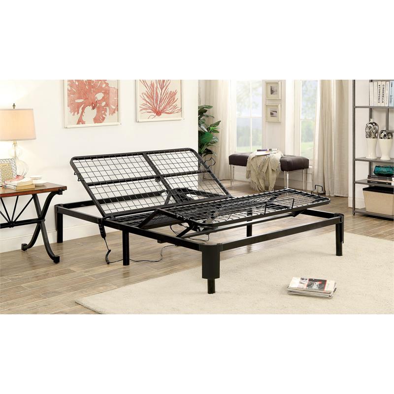 Furniture of America Hagemen Metal Full Queen Adjustable Bed Frame in