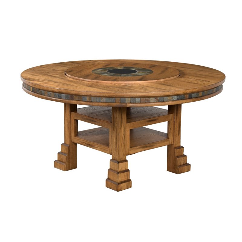 Sunny Designs Sedona 60" Round Dining Table with Lazy Susan 1225RO