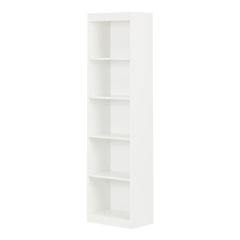 5 Shelf Narrow Bookcase White South Shore Axess 5Shelf Narrow Bookcase in Pure White Cymax Business