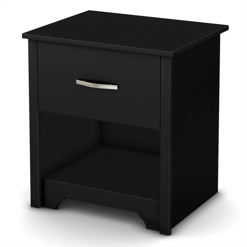 South Shore Fusion Night Stand in Pure Black 9008062
