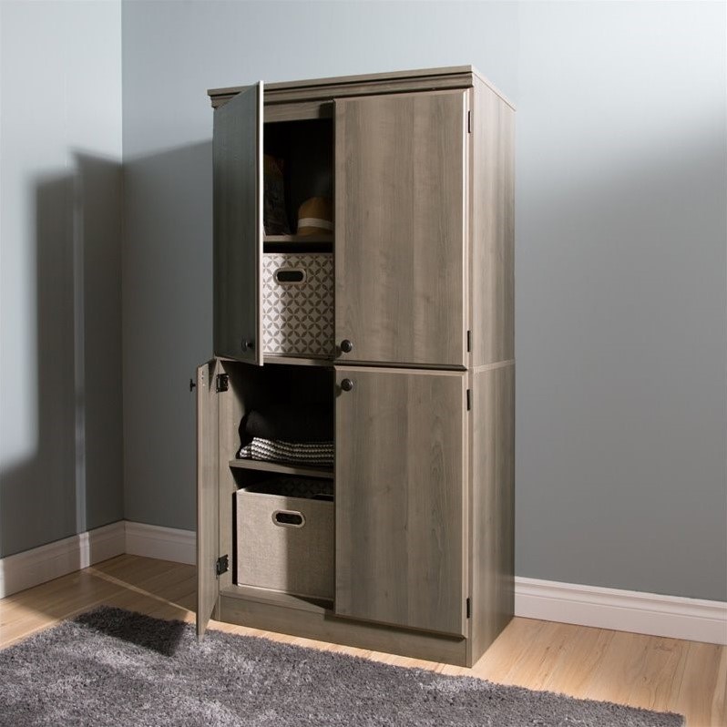 South Shore 4 Door Wood Storage in Gray Maple 9054971