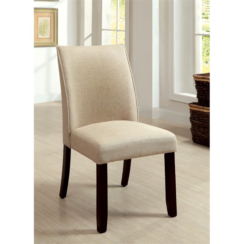 Bowery Hill Upholstered Dining Chair in Espresso (Set of 2) Cymax