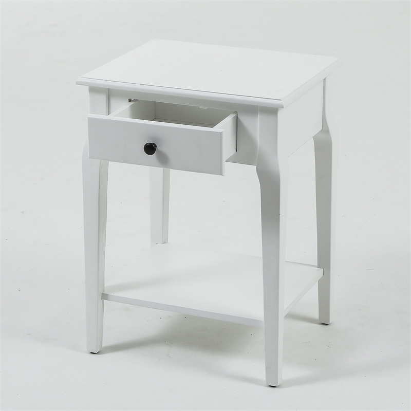 White Single Drawer End Table PR47531902778