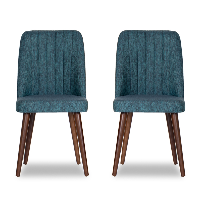 Mid Century Modern Joy Blue Dining Chair (Set of 2) PR47532012415
