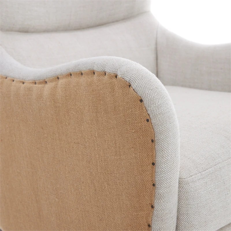 Tommy Hilfiger Warner Wingback Chair in TwoToned Beige Cymax Business