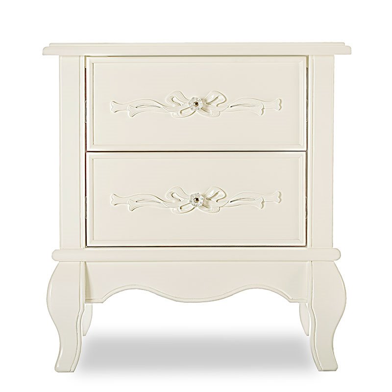 Evolur Aurora 2 Drawer Kids Nightstand in Ivory Lace 836FW