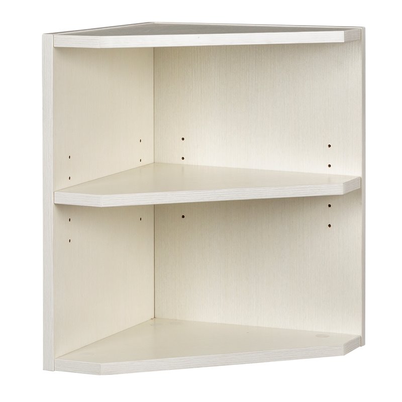 Mayline Medina Series 2 Shelf Corner Bookcase in Sea Salt