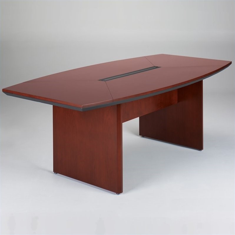 Mayline Corsica 7' Boat Shaped Conference Table with Slab Base CTC84