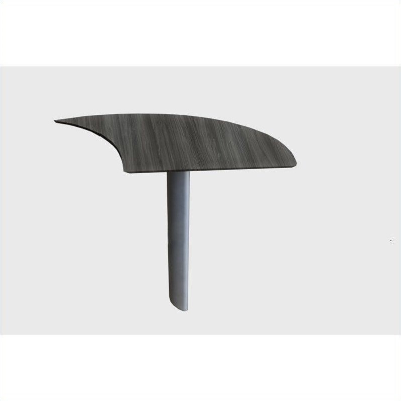 Mayline Medina Curved Desk Extension (Right) in Gray Steel