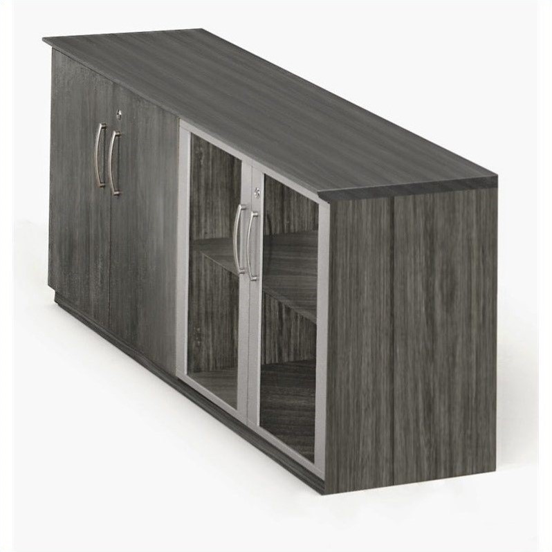 Mayline Medina Low Wall with Doors in Gray Steel