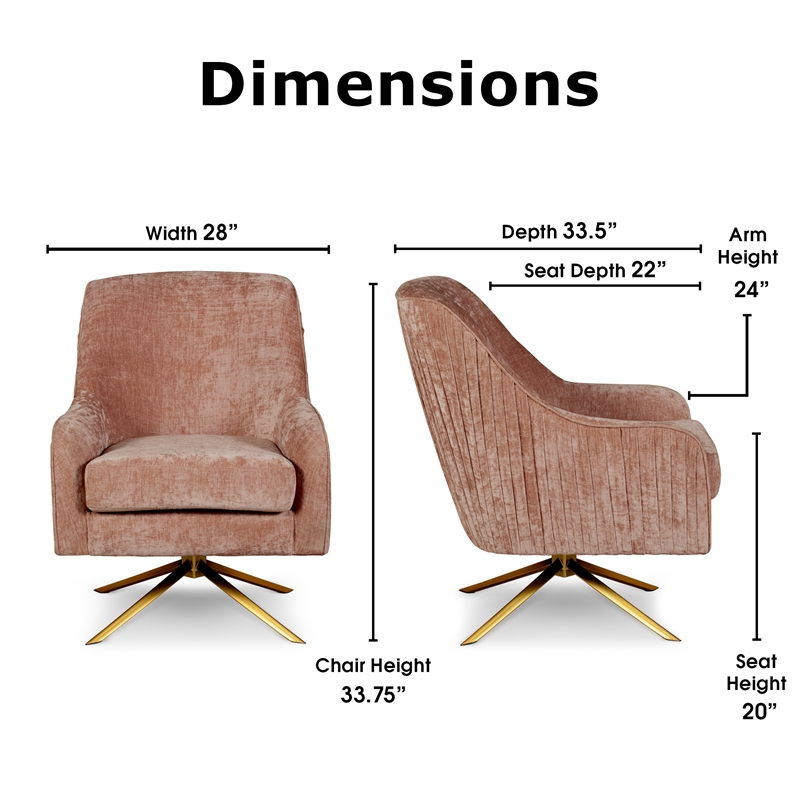 Elle Decor Jolie Swivel Lounge Chair Mauve Velvet Cymax Business