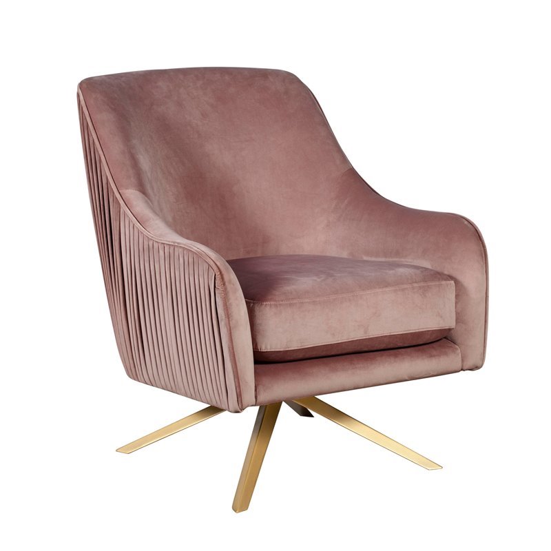 Elle Decor Jolie Swivel Lounge Chair Mauve Velvet UPH20029C