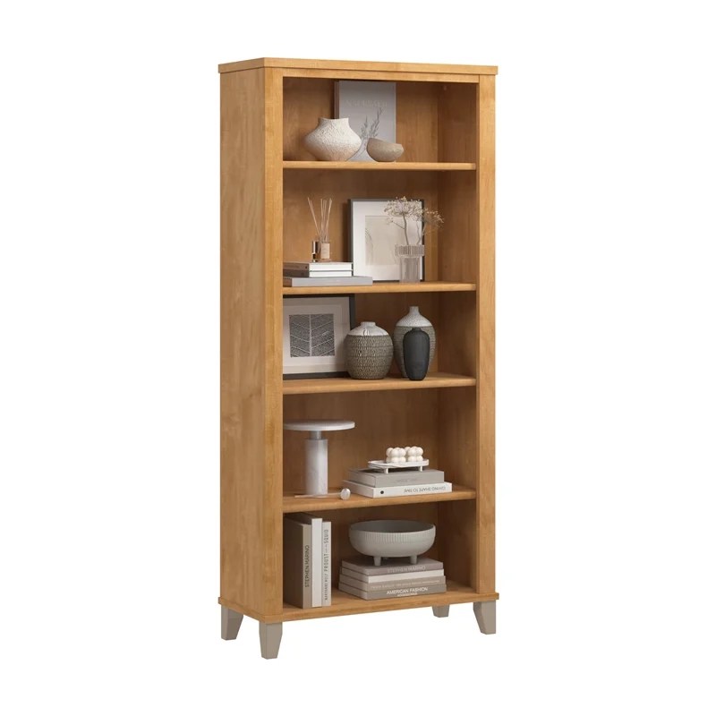 Bush Furniture Somerset 5 Shelf Bookcase in Maple Cross Engineered