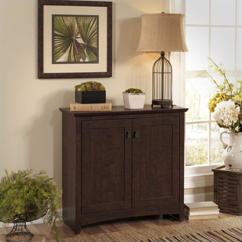 Bush Furniture Buena Vista Small Storage with Doors in Cherry