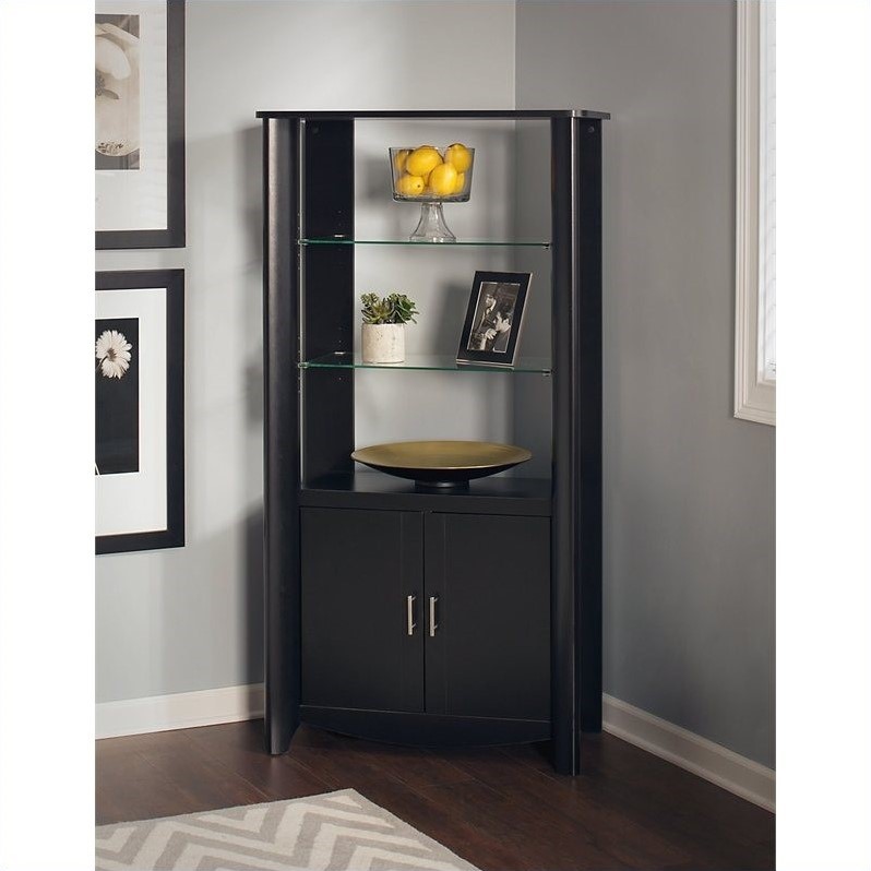 Bush Furniture Aero Tall Library Storage with Doors in Classic