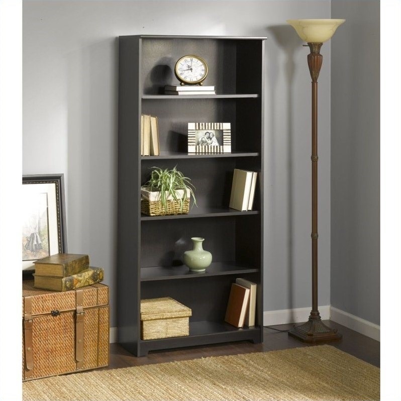 Bush Furniture Cabot 5 Shelf Bookcase in Espresso Oak WC3186603