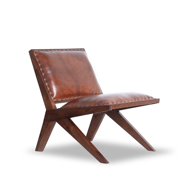 Mid Century Modern Malon Leather Accent Chair ASH3312