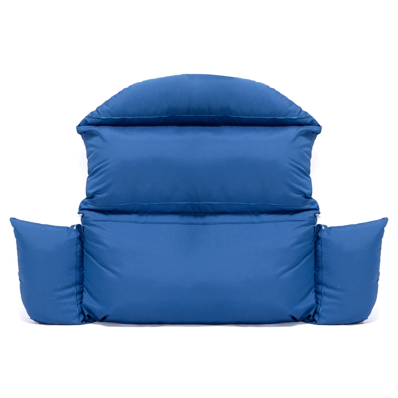 LeisureMod 2 person Double Egg Swing Chair Cushion in Blue ES57CBU