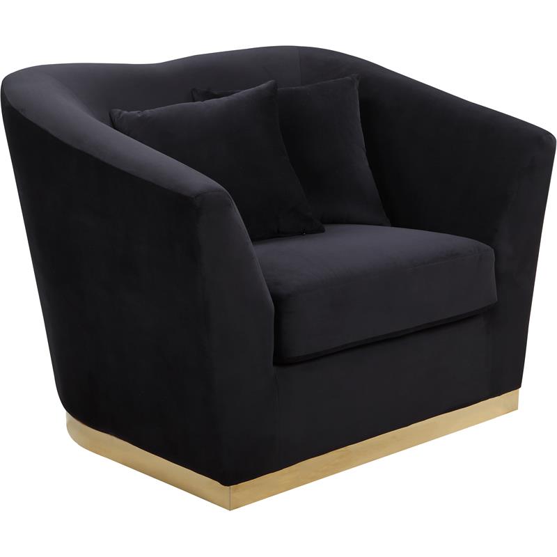 Meridian Furniture Arabella Velvet Upholstered Accent Chair in Black