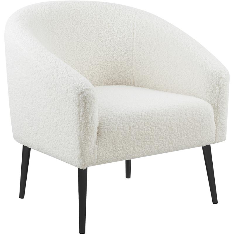 Meridian Furniture Barlow Faux Sheepskin Fur Accent Chair with Matte